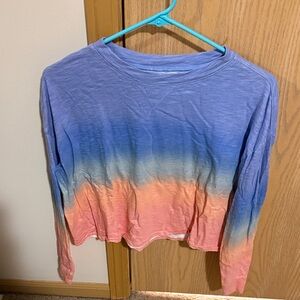 Hollister Blue and Pink Ombre Long Sleeve Top